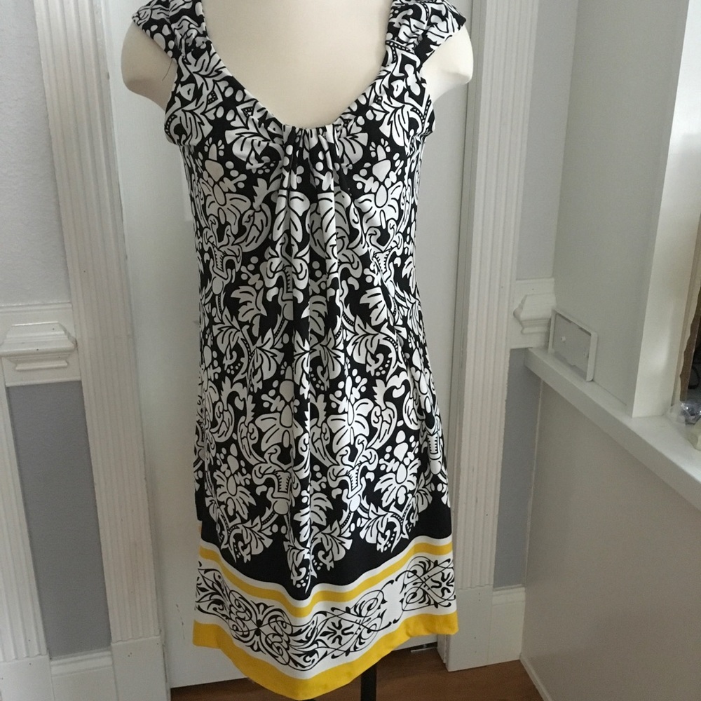 HAANI Black ,Yellow & White Women Dress Size S